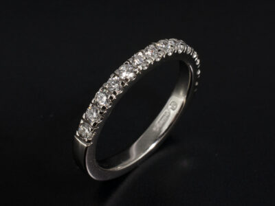 Ladies Diamond Eternity Ring, Platinum Claw Set Design, Round Brilliant Cut Diamonds 0.38ct (14), F Colour, VS Clarity