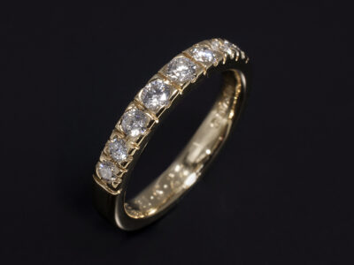 Ladies Diamond Wedding Ring, 18kt Yellow Gold Castle Set Design, Round Brilliant Cut Diamonds 0.43ct Total (8)