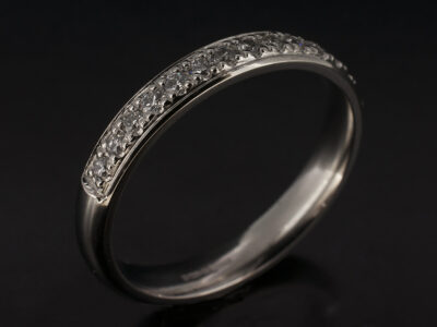 Ladies Diamond Wedding Ring, Platinum Pavé Set Design, Round Brilliant Cut Diamonds 0.24ct Total (16), F Colour VS Clarity