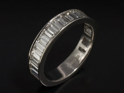 Ladies Diamond Wedding Ring, Platinum Channel Set Design, Baguette Cut Diamonds 2.16ct Total (22), F Colour, VS Clarity