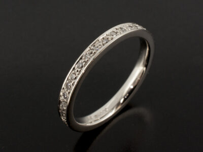 Ladies Diamond Wedding Ring, Platinum Pavé Set Design, Round Brilliant Cut Lab Grown Diamonds 0.10ct Total (22)
