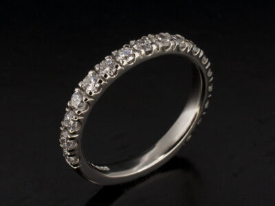 Ladies Diamond Set Wedding Ring, Platinum Castle Set Design, Round Brilliant Cut Diamonds 0.68ct Total (17)