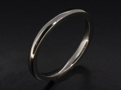 Ladies Platinum Court Shaped Wedding Ring