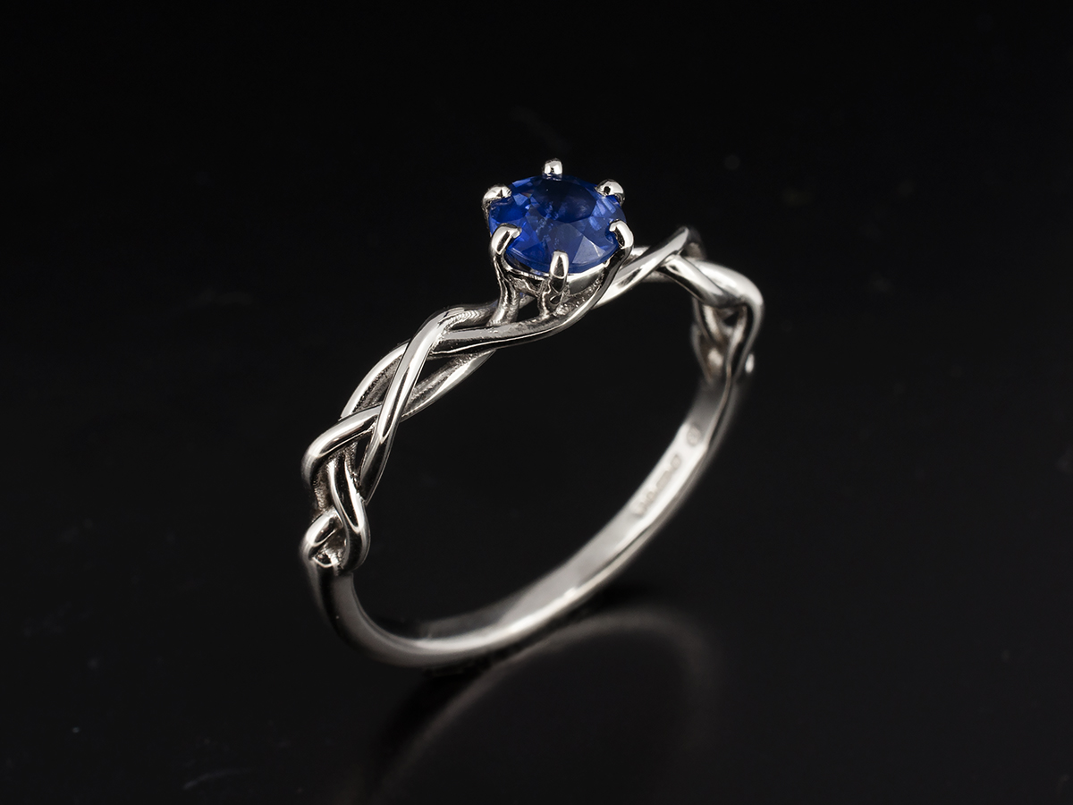 Samuel Sylvio Designs White Gold Blue Sapphire and Diamond Ring 52085 -  Devon Fine Jewelry