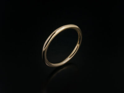 Ladies Plain Polished Wedding Band, 18kt Yellow Gold 2mm Design