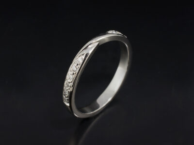 Ladies Lab Grown Diamond Twist Design Wedding Ring, Platinum Pavé Set Design, Round Brilliant Cut Lab Grown Diamonds 0.10ct Total (12) 50%