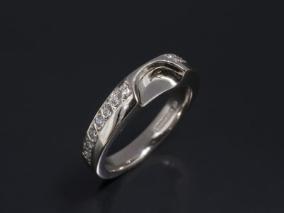 Ladies Diamond Fitted Eternity Ring, 18kt White Gold Offset Pavé Set Design, Round Brilliant Cut Diamonds 0.21ct Total (14)