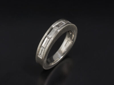 Ladies Diamond Wedding Ring, Platinum Channel Set Design, Baguette Cut Lab Grown Diamonds 0.73ct Total (7)