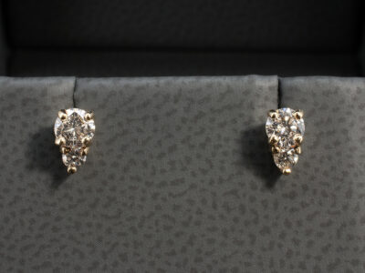 9kt Yellow Gold Claw Set Diamond Stud Earrings, Round Brilliant Cut Diamonds 0.50ct Total (4)