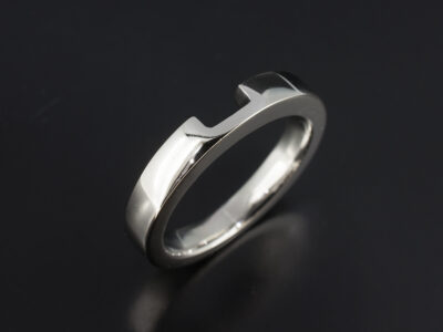 Ladies Bespoke Fitted Wedding Band, Platinum with Polished Finish