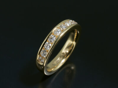 Ladies Diamond Eternity Ring, 18kt Yellow Gold Channel Set Design, Round Brilliant Cut Diamonds 1.00ct Total (15)