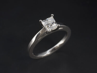 Ladies Lab Grown Diamond Solitaire Engagement Ring, Platinum Claw Set Wed Fit Design, Lab Grown Diamond 0.79ct
