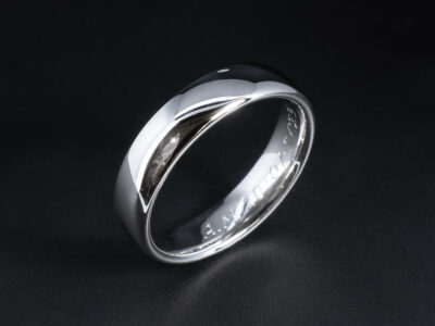 Gents Plain Polished Wedding Ring, Platinum Blended Court Shaped Design, 5mm Width