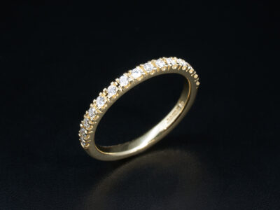 Ladies Lab Grown Diamond Wedding Ring, 18kt Yellow Gold Castle Set Design, Round Brilliant Cut Lab Grown Diamonds 0.22ct Total (15)