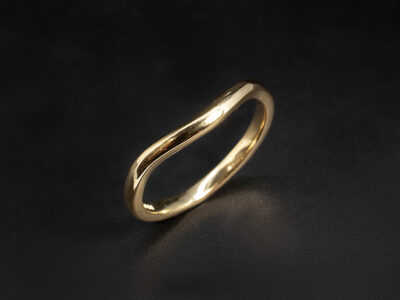 Ladies Plain Gold Wedding Ring, 8kt Yellow Gold Fitted Design