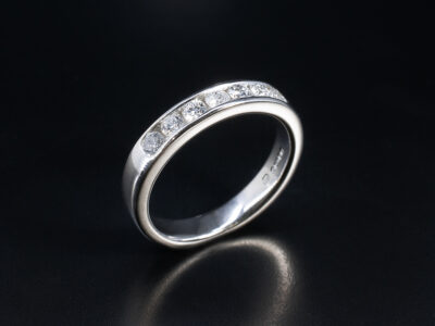 Ladies Diamond Wedding Band, Platinum Channel Set Design, Round Brilliant Cut Diamonds 0.21ct Total (7)