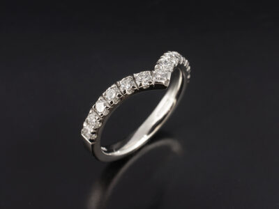 Ladies Diamond Wishbone Wedding Ring, Platinum Claw Set Design, Round Brilliant Cut Diamonds 0.52ct Total (13)
