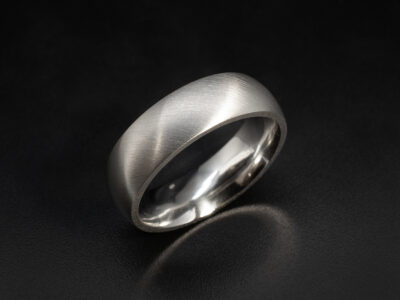 Gents Bespoke Damascus Steel Wedding Ring, 6mm Court Shaped Design, No Acid Treatment