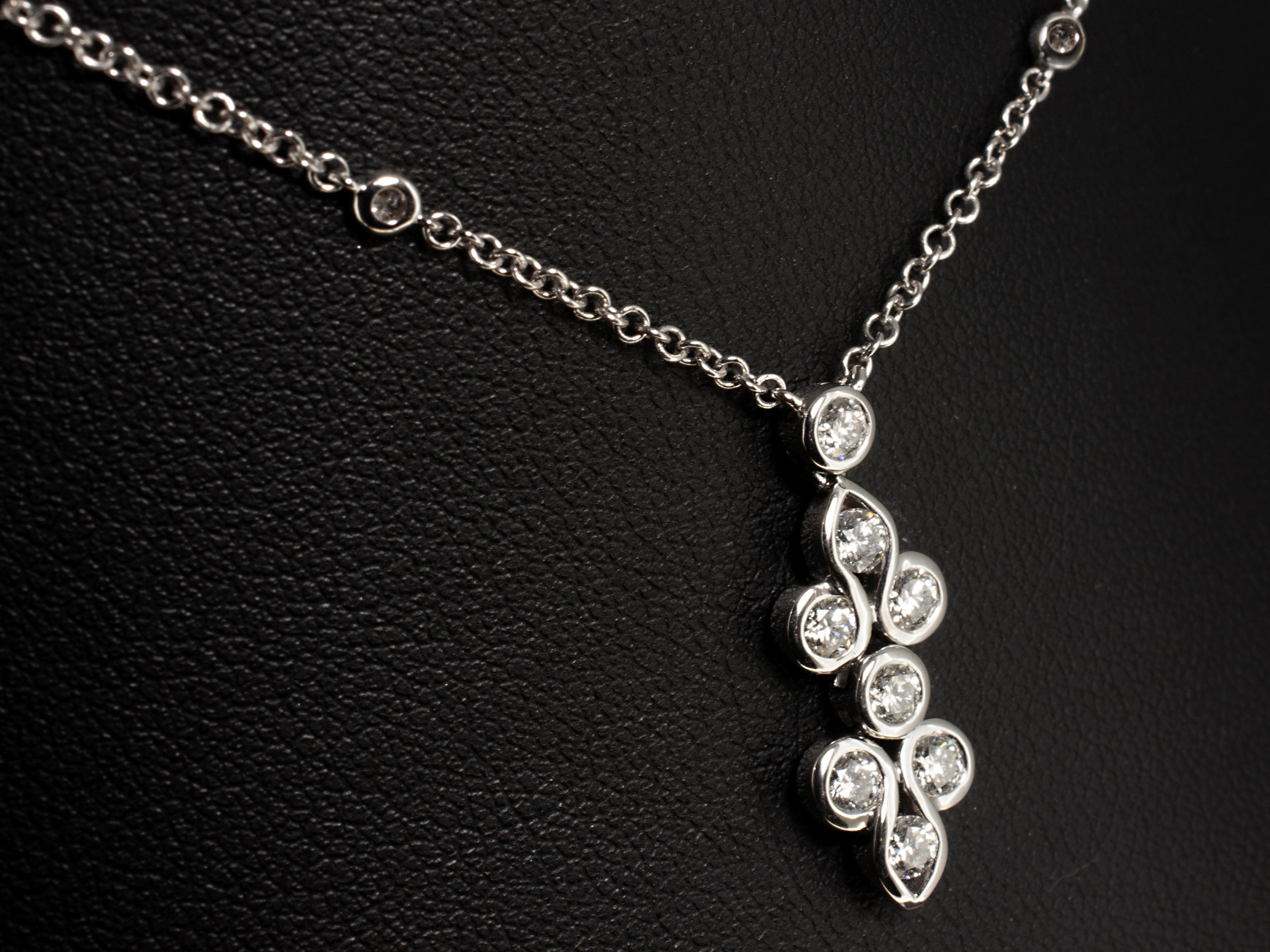 Diamond drop pendant in white gold from Blair and Sheridan Glasgow