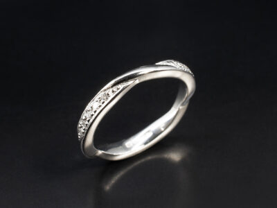 Ladies Diamond Twist Wedding Ring, Platinum Pavé Set Triple Twist Design with Round Brilliant Cut Lab Grown Diamonds 0.12ct Total (10)