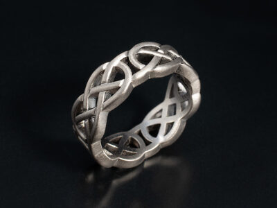 Gents Celtic Design Wedding Ring, 18kt White Gold Design, Cut out Celtic Pattern