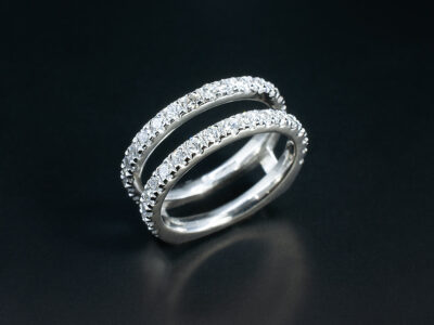 Ladies Diamond Jacket Wedding Ring, Platinum Claw Set Design, Round Brilliant Cut Diamonds 1.00ct Total (36)