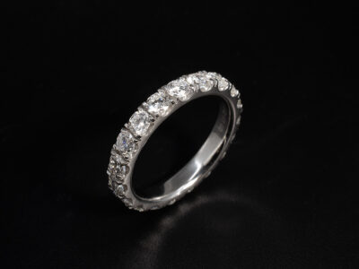 Ladies Diamond Full Eternity Ring, Platinum Claw Set Design, Round Brilliant Cut Diamonds 1.63ct (18)