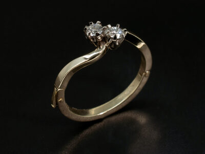 Ladies Diamond Hinge Design Engagement Ring, 14kt Yellow Gold Claw Set Design, Round Brilliant Cut Diamonds 0.30ct (2)