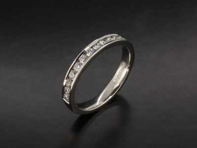 Ladies Diamond Wedding Band, Platinum Channel Set Design, Round Brilliant Cut Diamonds 0.40ct (15)