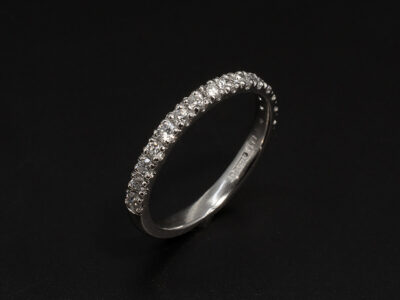 Ladies Diamond Wedding Band, Platinum Claw Set Design, Round Brilliant Cut Diamonds 0.52ct