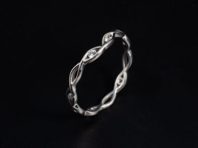 Ladies Diamond Wishbone Wedding Ring, 9kt White Gold, Round Brilliant Cut Lab Grown Diamonds 0.09ct (6)