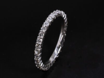 Ladies Full Diamond Wedding Band, Platinum Claw Set Design, Round Brilliant Cut Diamonds 0.70ct (35)