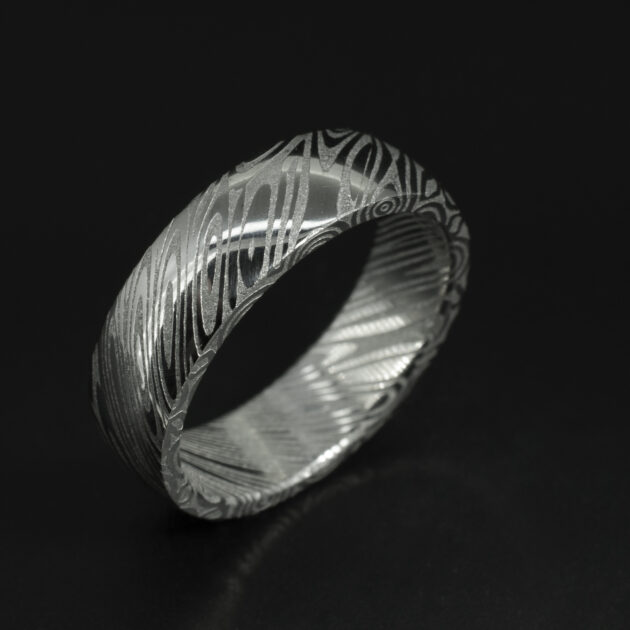 Damascus Steel Saga Design Pattern Gents Wedding Ring size R