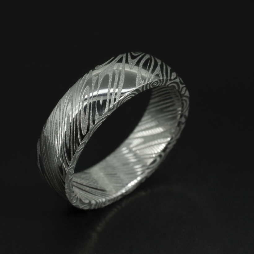 Damascus Steel Saga Design Pattern Gents Wedding Ring size R