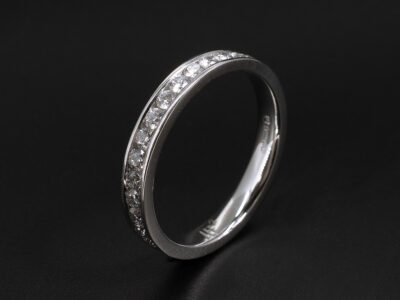 Gents Lab Grown Diamond Wedding Ring, Platinum Channel Set Design, Round Brilliant Cut Lab Grown Diamonds 0.49ct Total (15)