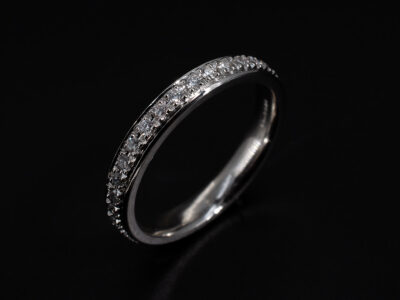 Ladies Diamond Full Eternity Ring, Platinum Pavé Set Design, Round Brilliant Cut Diamonds 0.45ct Total (30)