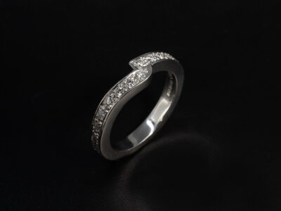 Ladies Diamonds Wedding Ring, Platinum Fitted Curved Pavé Set Design, Round Brilliant Cut Lab Grown Diamonds 0.32ct Total (18)