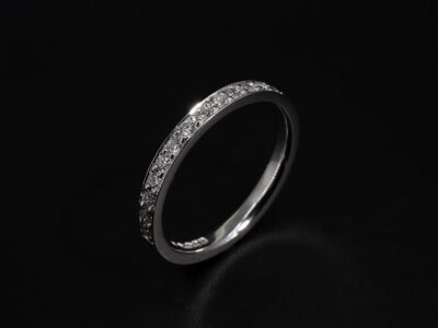 Ladies Lab Grown Diamond Wedding Ring, Platinum Pavé Set Design, Round Brilliant Cut Lab Grown Diamonds 0.28ct Total (15)