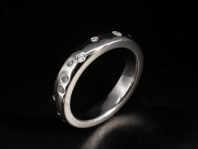 Ladies Multi Diamond Dress Ring, Platinum Court Shape Design, Round Brilliant Cut Diamonds 0.37ct Total (20)