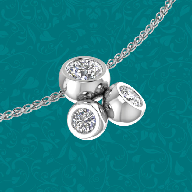 Bespoke Kelvin Collection by Blair and Sheridan - Platinum Diamond Trilogy Pendant in Polished Finish