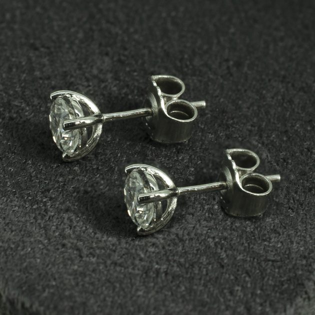 Bespoke Platinum Lab Grown Diamond Stud Earrings – Round Brilliant Cut Diamonds 1.00ct Total, 4-Claw Setting