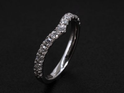 Ladies Diamond Set Wishbone Shape Wedding Ring, Platinum Claw Set Design, Round Brilliant Cut Lab Grown Diamonds 0.38ct Total (13)