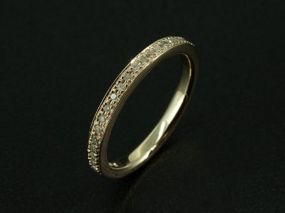 Ladies Diamond Wedding Ring, 9kt Yellow Gold Pavé Set Design, Round Brilliant Cut Diamonds 0.23ct (23)