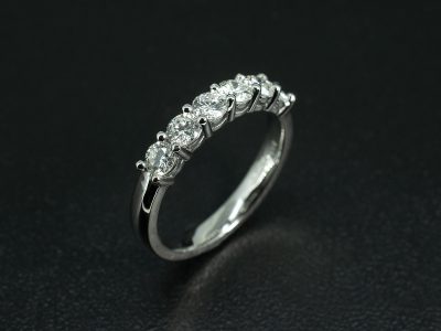 Ladies Diamond Eternity Ring, Platinum Claw Set Design, Round Brilliant Cut Diamonds 0.84ct Total (6)